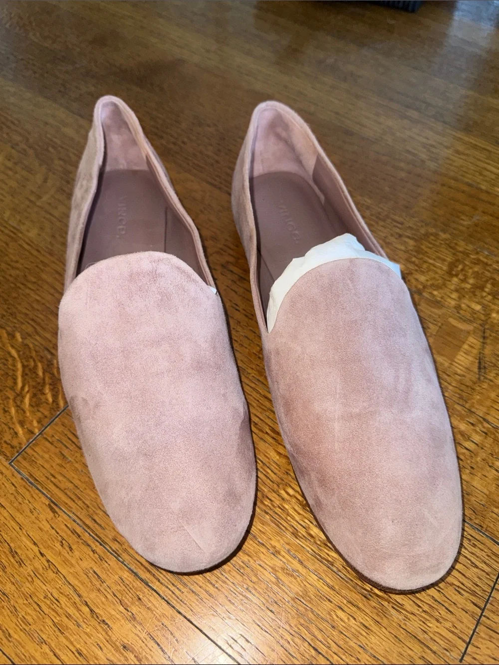 Vince Blush Suede Slip-On Loafers